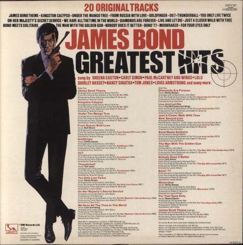 James Bond James Bond Greatest Hits - EX vinyl LP album (LP record) UK JBDLPJA857600