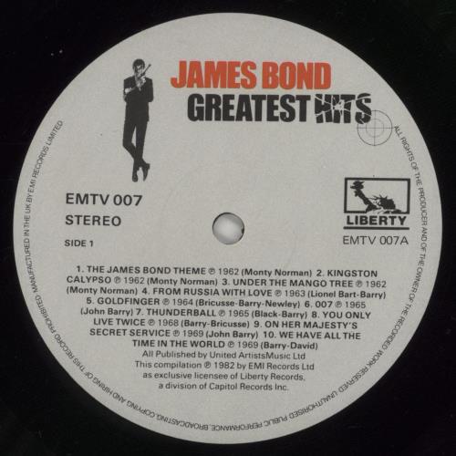 James Bond James Bond Greatest Hits vinyl LP album (LP record) UK JBDLPJA290909