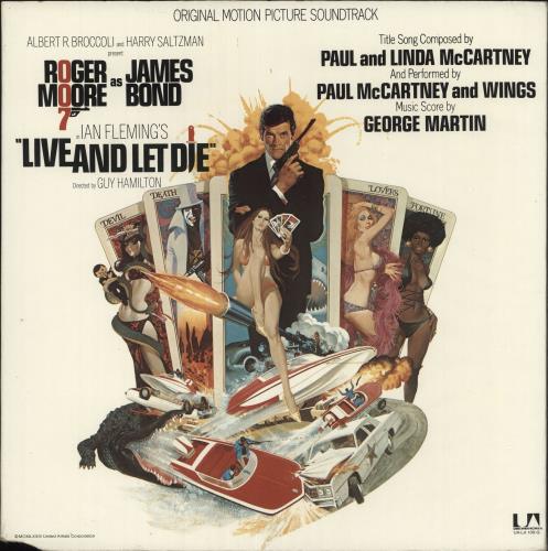 James Bond Live And Let Die - beige label vinyl LP album (LP record) US JBDLPLI696836