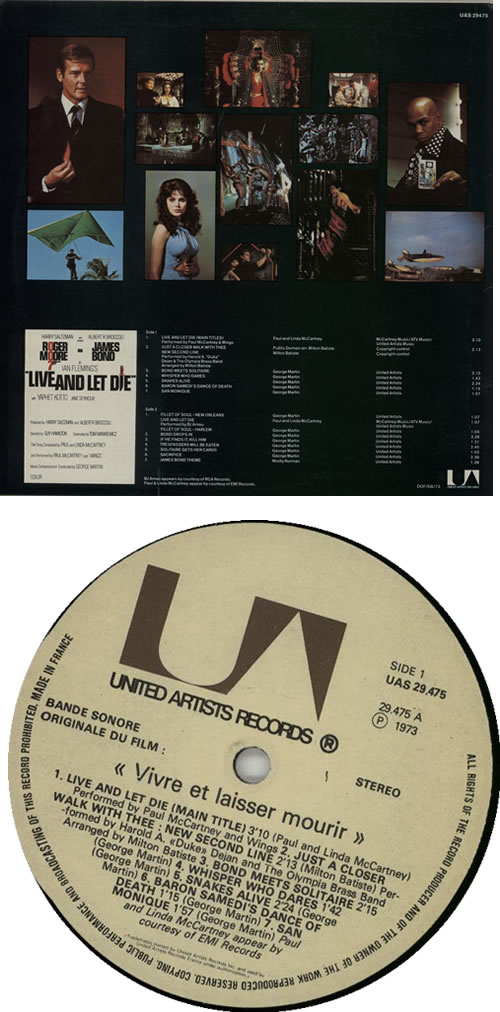 James Bond Live And Let Die vinyl LP album (LP record) French JBDLPLI603054