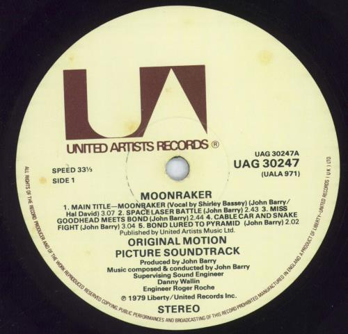 James Bond Moonraker vinyl LP album (LP record) UK JBDLPMO222019