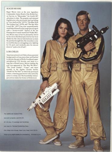 James Bond Moonraker tour programme UK JBDTRMO697335