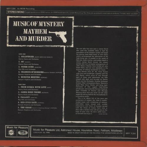 James Bond Music Of Mystery, Mayhem & Murder vinyl LP album (LP record) UK JBDLPMU252119