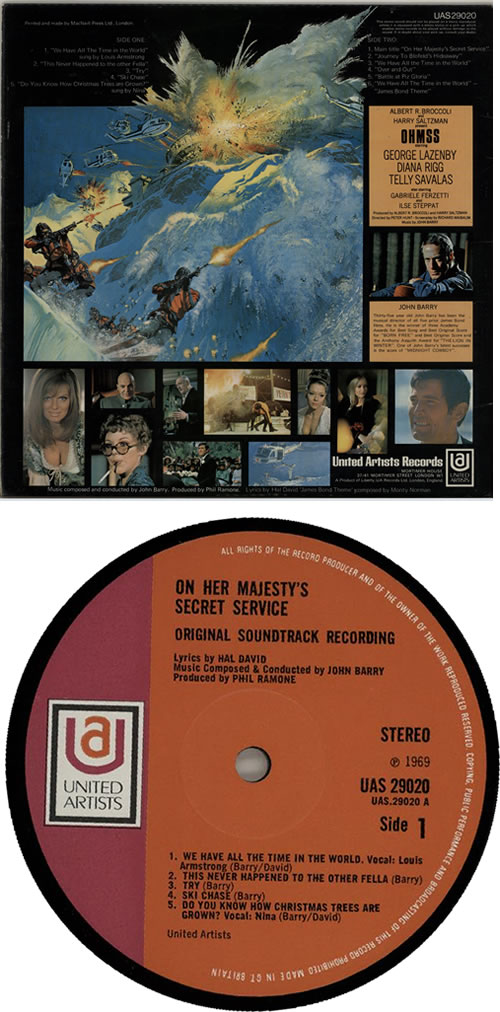 James Bond On Her Majesty's Secret Service vinyl LP album (LP record) UK JBDLPON567603