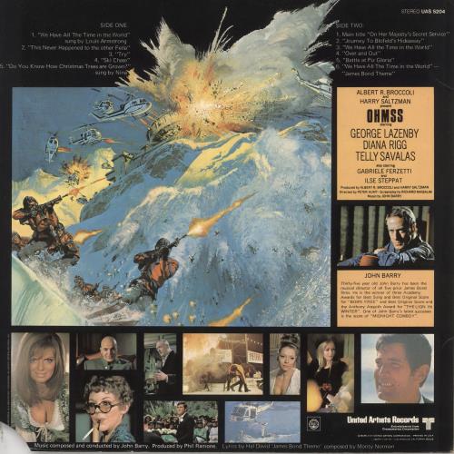 James Bond On Her Majesty's Secret Service vinyl LP album (LP record) US JBDLPON728863