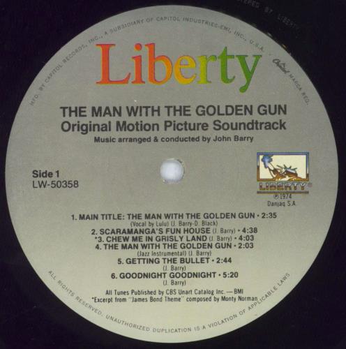 James Bond The Man With The Golden Gun - Shrink vinyl LP album (LP record) US JBDLPTH819186