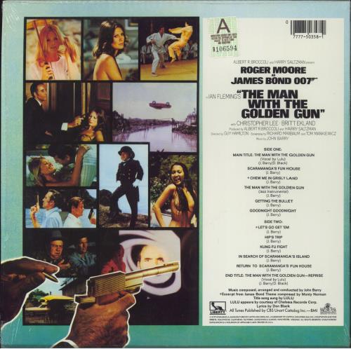 James Bond The Man With The Golden Gun - Shrink vinyl LP album (LP record) US JBDLPTH819186