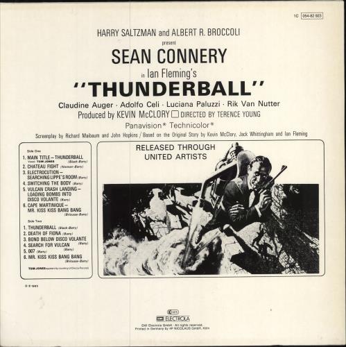 James Bond Thunderball vinyl LP album (LP record) German JBDLPTH786648