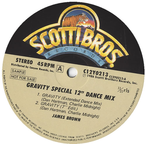 James Brown Gravity 12" vinyl single (12 inch record / Maxi-single) Japanese JMB12GR563441