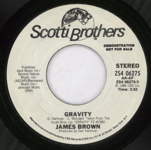 James Brown Gravity 7" vinyl single (7 inch record / 45) US JMB07GR892663