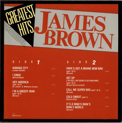 James Brown Greatest Hits vinyl LP album (LP record) Italian JMBLPGR695093