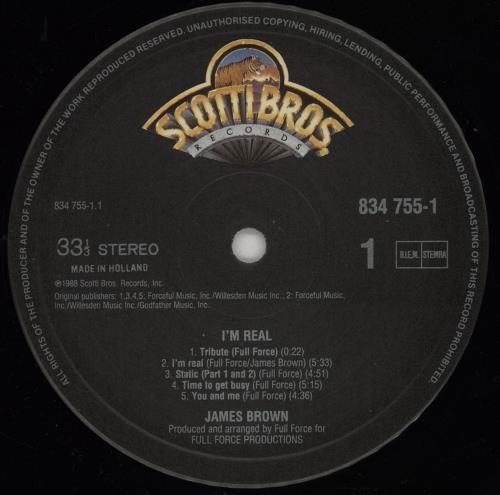 James Brown I'm Real vinyl LP album (LP record) Dutch JMBLPIM245180