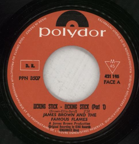 James Brown Licking Stick Licking Stick Part 1 7" vinyl single (7 inch record / 45) French JMB07LI889018