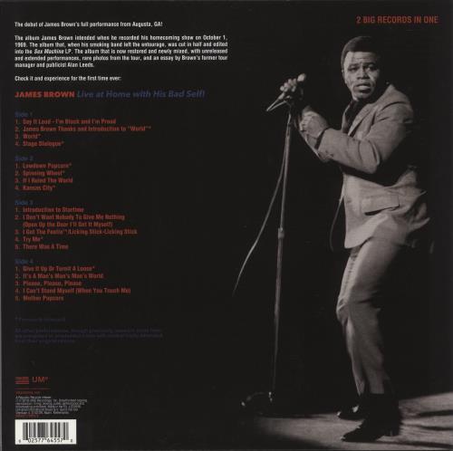 James Brown Live At Home With His Bad Self 2-LP vinyl record set (Double LP Album) UK JMB2LLI874027