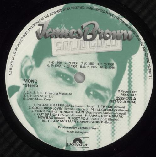 James Brown Solid Gold 2-LP vinyl record set (Double LP Album) UK JMB2LSO541821