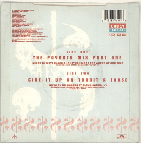 James Brown The Payback Mix 7" vinyl single (7 inch record / 45) UK JMB07TH702409