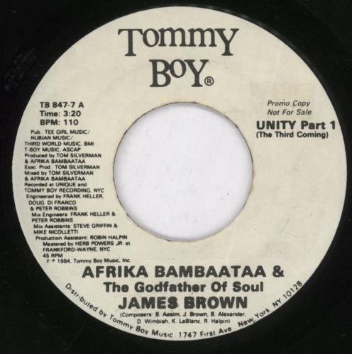 James Brown Unity 7" vinyl single (7 inch record / 45) US JMB07UN892661