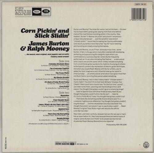 James Burton Corn Pickin' And Slick Slidin' vinyl LP album (LP record) French K4YLPCO764228