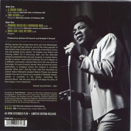 James Carr A Losing Game 7" vinyl single (7 inch record / 45) UK JRR07AL769245