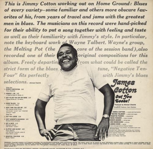James Cotton Cut You Loose vinyl LP album (LP record) UK J2XLPCU817416