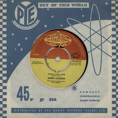 James Darren Mary's Little Lamb 7" vinyl single (7 inch record / 45) UK MSD07MA570682