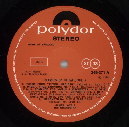 James Last Classics Up To Date Volume 2 vinyl LP album (LP record) UK JLSLPCL329291