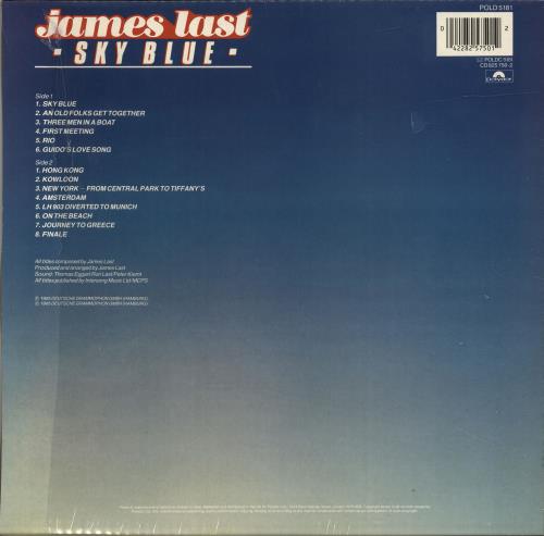 James Last Sky Blue vinyl LP album (LP record) UK JLSLPSK695587