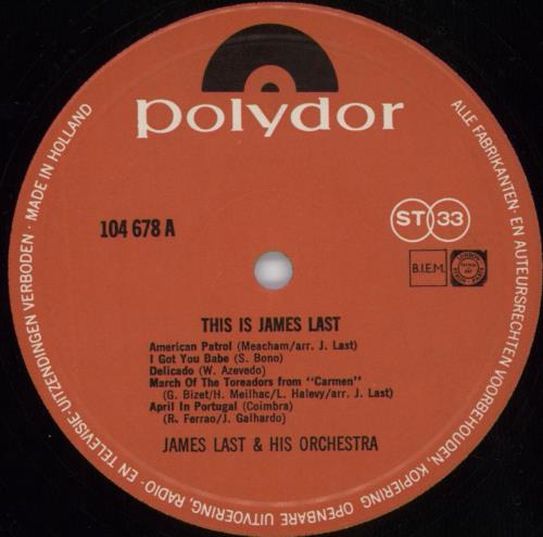 James Last This Is James Last vinyl LP album (LP record) Dutch JLSLPTH816548