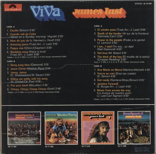 James Last Viva 2-LP vinyl record set (Double LP Album) Spanish JLS2LVI597525