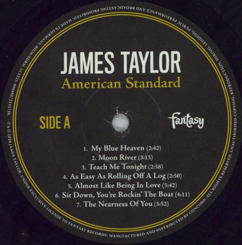 James Taylor American Standard - 180gm vinyl LP album (LP record) UK JTYLPAM819168
