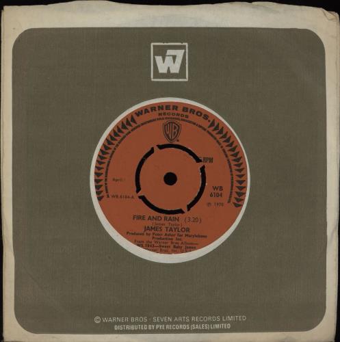James Taylor Fire And Rain - 4pr 7" vinyl single (7 inch record / 45) UK JTY07FI670273