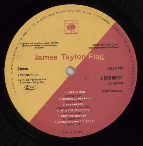James Taylor Flag vinyl LP album (LP record) UK JTYLPFL290891