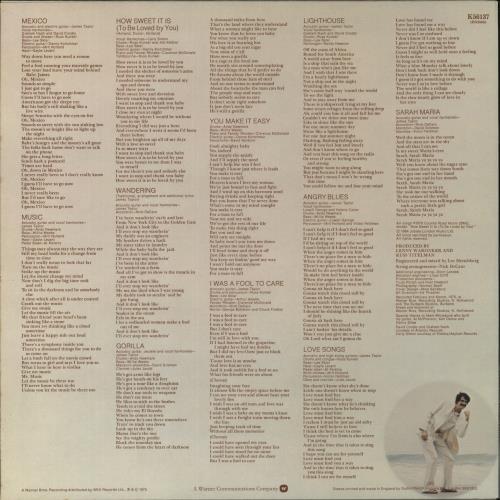 James Taylor Gorilla - laminated p/s vinyl LP album (LP record) UK JTYLPGO186449