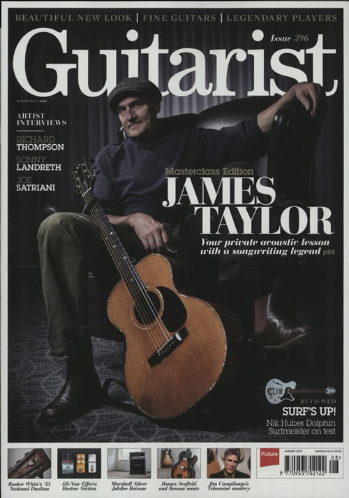 James Taylor Guitarist Magazine - August 2015 magazine UK JTYMAGU634946