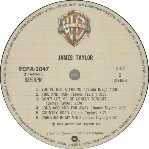 James Taylor James Taylor vinyl LP album (LP record) Japanese JTYLPJA166849