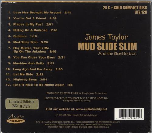 James Taylor Mud Slide Slim And The Blue Horizon CD album (CDLP) US JTYCDMU807246