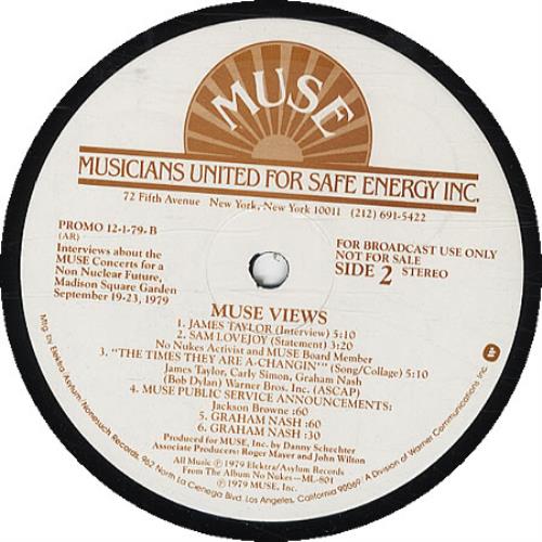 James Taylor MUSE Views 12" vinyl single (12 inch record / Maxi-single) US JTY12MU326114