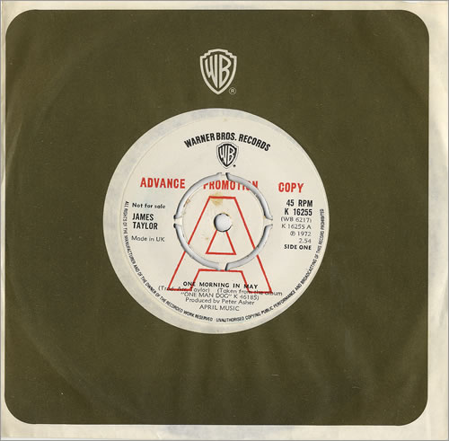 James Taylor One Morning In May 7" vinyl single (7 inch record / 45) UK JTY07ON115984