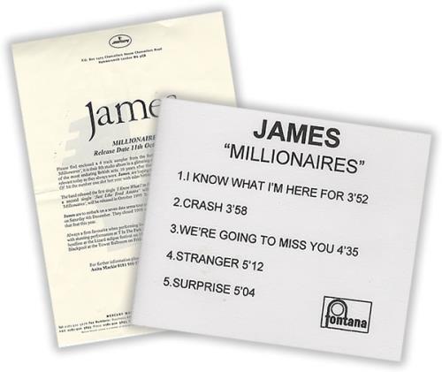 James 5 Tracks CD-R acetate UK JMSCRTR142458