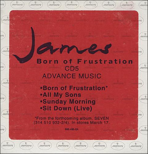 James Born Of Frustration CD single (CD5 / 5") US JMSC5BO20145