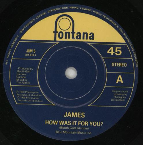 James How Was It For You - EX 7" vinyl single (7 inch record / 45) UK JMS07HO284068
