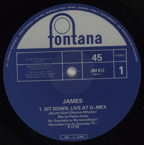 James Sit Down 12" vinyl single (12 inch record / Maxi-single) UK JMS12SI64243