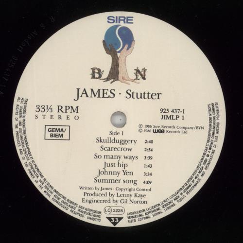 James Stutter - EX vinyl LP album (LP record) UK JMSLPST807049