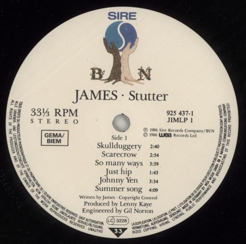 James Stutter - EX vinyl LP album (LP record) UK JMSLPST878069