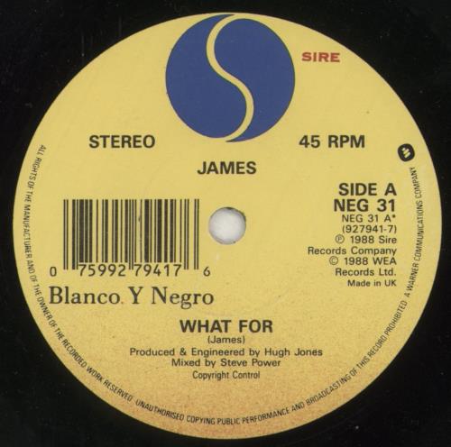 James What For 7" vinyl single (7 inch record / 45) UK JMS07WH109832