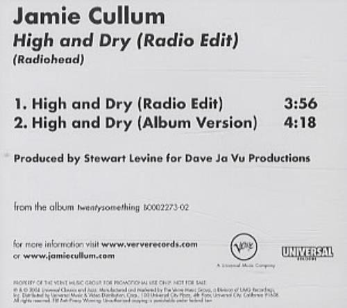 Jamie Cullum High & Dry CD single (CD5 / 5") US JAEC5HI326190