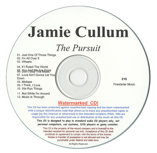 Jamie Cullum The Pursuit CD-R acetate US JAECRTH491701