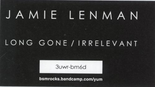 Jamie Lenman Long Gone / Irrelevant - Translucent Dark Blue Vinyl - Autographed Print 7" vinyl single (7 inch record / 45) UK 3B407LO875464