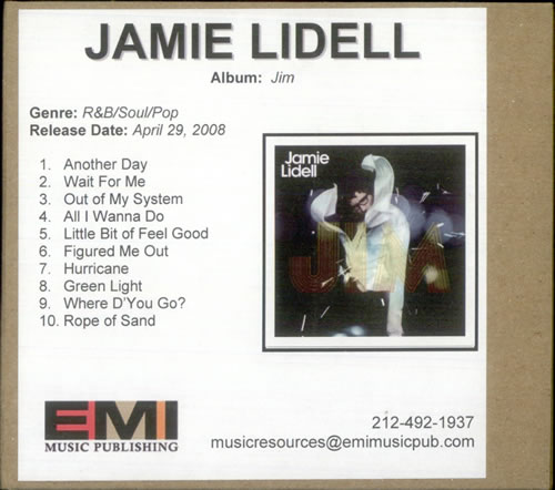 Jamie Lidell Jim CD-R acetate US JVPCRJI520925