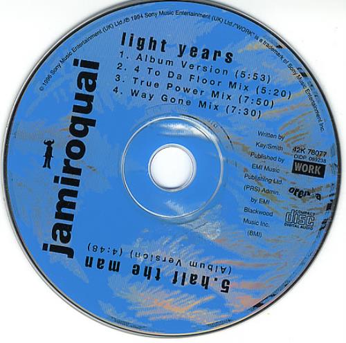 Jamiroquai Light Years CD single (CD5 / 5") US JMQC5LI65973